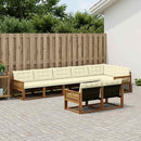 Udendørs sofagruppe med pude 8 pcs Naturlig og Fløde