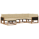 Udendørs sofagruppe med pude 6 pcs Naturlig og Beige