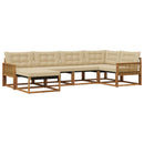 Udendørs sofagruppe med pude 6 pcs Naturlig og Beige