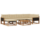 Udendørs sofagruppe 7 pcs Naturlig og Beige Massivt Akacietræ