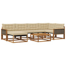 Udendørs sofagruppe 7 pcs Naturlig og Beige Massivt Akacietræ
