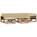 Udendørs sofagruppe 7 pcs Naturlig og Beige Massivt Akacietræ