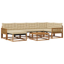 Udendørs sofagruppe 7 pcs Naturlig og Beige Massivt Akacietræ