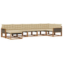 Udendørs sofagruppe med pude 7 pcs Naturlig og Beige