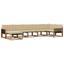 Udendørs sofagruppe med pude 7 pcs Naturlig og Beige