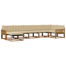 Udendørs sofagruppe med pude 7 pcs Naturlig og Beige