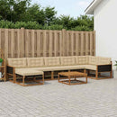 Udendørs sofagruppe 8 pcs Naturlig og Beige Massivt Akacietræ