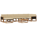 Udendørs sofagruppe 8 pcs Naturlig og Beige Massivt Akacietræ