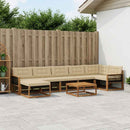Udendørs sofagruppe 8 pcs Naturlig og Beige Massivt Akacietræ