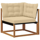 Udendørs sofagruppe 8 pcs Naturlig og Beige Massivt Akacietræ