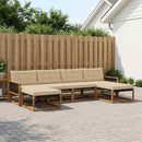 Udendørs sofagruppe med pude 6 pcs Naturlig og Beige