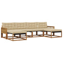 Udendørs sofagruppe med pude 6 pcs Naturlig og Beige