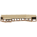 Udendørs sofagruppe med pude 8 pcs Naturlig og Beige