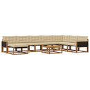 Udendørs sofagruppe 9 pcs Naturlig og Beige Massivt Akacietræ