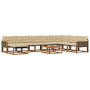 Udendørs sofagruppe 9 pcs Naturlig og Beige Massivt Akacietræ