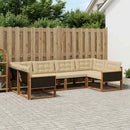 Udendørs sofagruppe med pude 6 pcs Naturlig og Beige