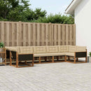Udendørs sofagruppe med pude 7 pcs Naturlig og Beige