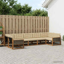 Udendørs sofagruppe med pude 7 pcs Naturlig og Beige
