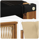 Udendørs sofagruppe med pude 7 pcs Naturlig og Beige