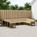 Udendørs sofagruppe med pude 9 pcs Naturlig og Beige