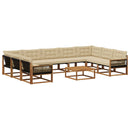Udendørs sofagruppe med pude 10 pcs Naturlig og Beige