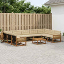 Udendørs sofagruppe med pude 10 pcs Naturlig og Beige