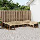 Udendørs sofagruppe med pude 10 pcs Naturlig og Beige