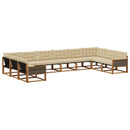 Udendørs sofagruppe med pude 10 pcs Naturlig og Beige