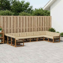Udendørs sofagruppe med pude 10 pcs Naturlig og Beige