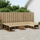 Udendørs sofagruppe med pude 11 pcs Naturlig og Beige
