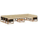 Udendørs sofagruppe med pude 11 pcs Naturlig og Beige