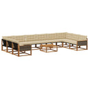 Udendørs sofagruppe med pude 11 pcs Naturlig og Beige