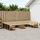 Udendørs sofagruppe med pude 11 pcs Naturlig og Beige
