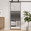 Glasdør Stribet Sort 76 x 2 x 205 cm Aluminium