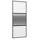 Glasdør Stribet Sort 90 x 2 x 205 cm Aluminium