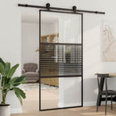 Glasdør Stribet Sort 102,5 x 2 x 205 cm Aluminium