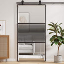 Glasdør Stribet Sort 102,5 x 2 x 205 cm Aluminium