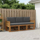Udendørs sofagruppe 3 pcs Naturlig og Antracit Polyester