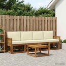 Udendørs sofagruppe 5 pcs Naturlig og Fløde Polyester