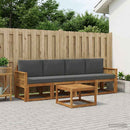 Udendørs sofagruppe 5 pcs Naturlig og Antracit Polyester