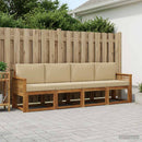 Udendørs sofagruppe 5 pcs Naturlig og Beige Polyester