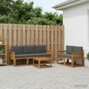 Udendørs sofagruppe 6 pcs Naturlig og Antracit Polyester