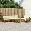 Udendørs sofagruppe 7 pcs Naturlig og Fløde Polyester