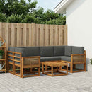 Udendørs sofagruppe 7 pcs Naturlig og Antracit Polyester