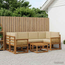Udendørs sofagruppe 7 pcs Naturlig og Beige Polyester