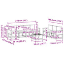 Udendørs sofagruppe med pude 7 pcs Naturlig og Fløde