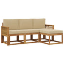 Udendørs sofagruppe 4 pcs Naturlig og Beige Polyester
