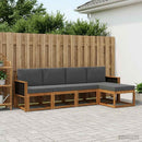 Udendørs sofagruppe 5 pcs Naturlig og Antracit Polyester