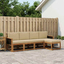 Udendørs sofagruppe 5 pcs Naturlig og Beige Polyester