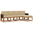 Udendørs sofagruppe 5 pcs Naturlig og Beige Polyester